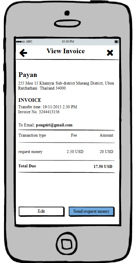 Invoice page